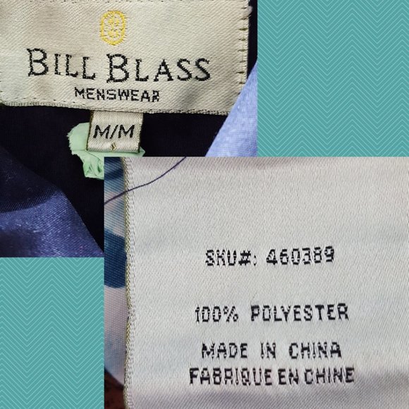 Bill Blass Ocean Surfboards Printed Button Front Short Sleeve Shirt - Picture 3 of 3